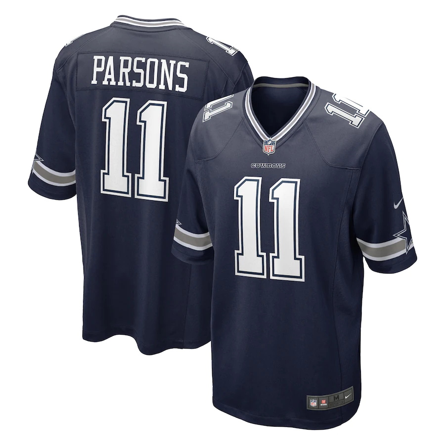 Mens Dallas Cowboys #11 Micah Parsons Nike Navy 2021 NFL Draft First Round Pick Game Jersey